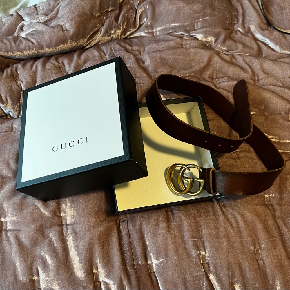 Brown Leather Gucci Belt